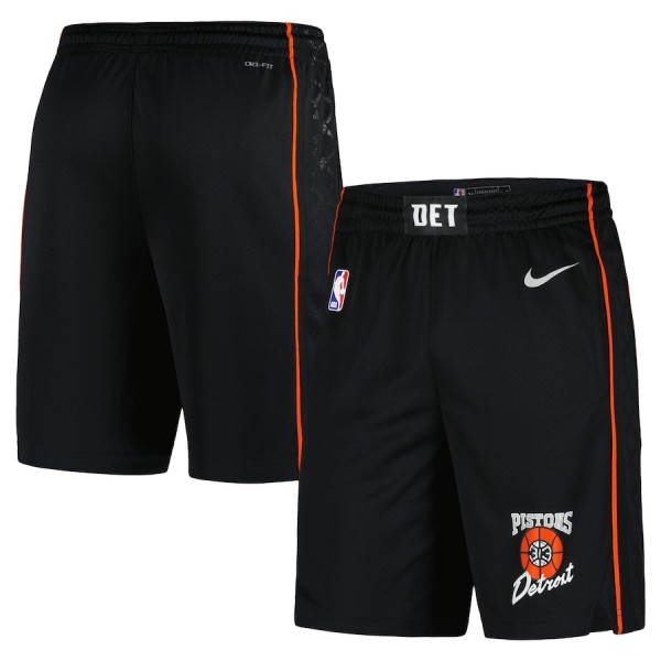 Detroit Pistons NBA Shorts Nike 2023-24 City Edition Schwarz Swingman - Herren